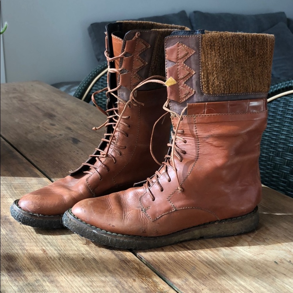 Brown Lace Up Boots